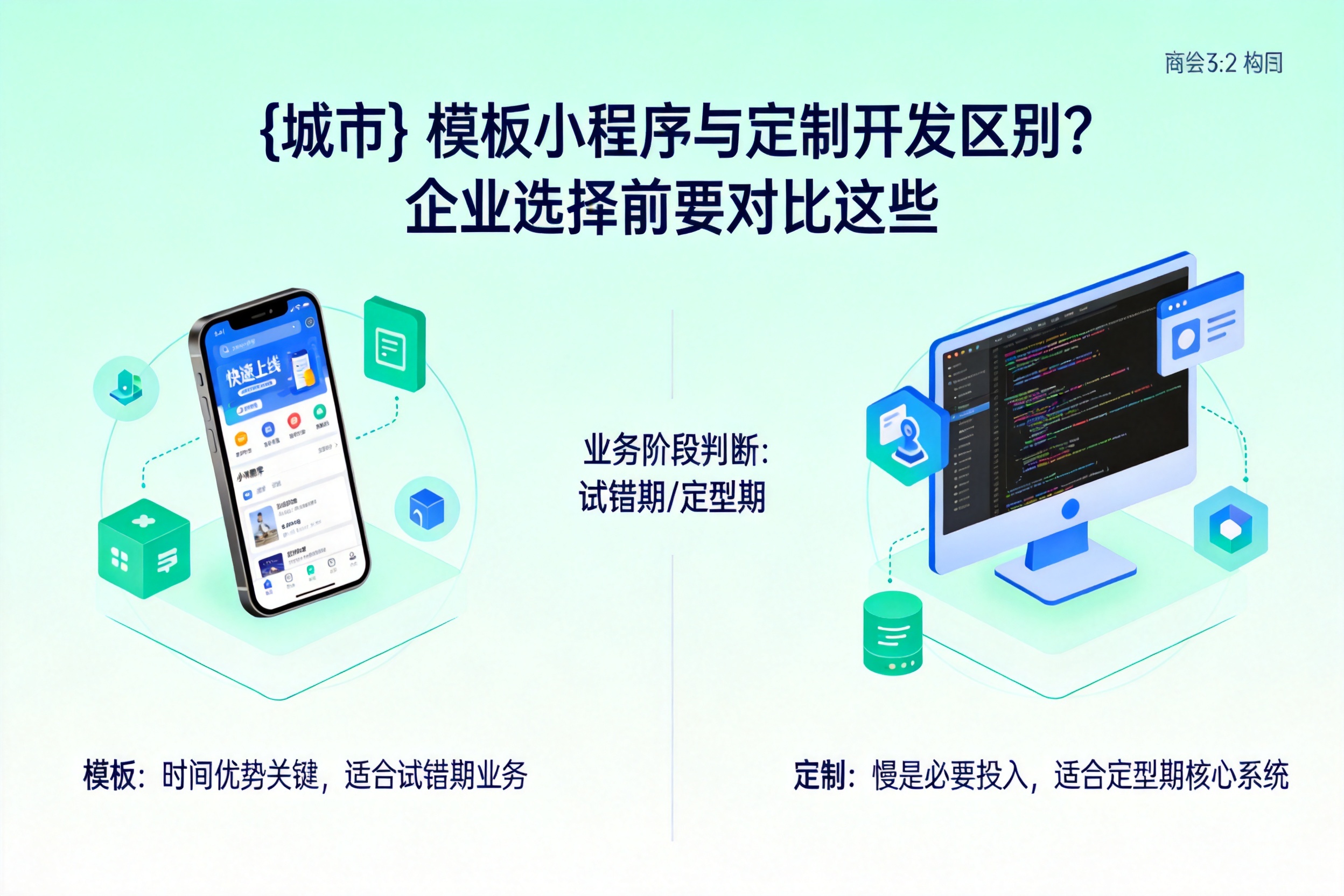 阿坝模板小程序与定制开发区别？企业选择前要对比这些